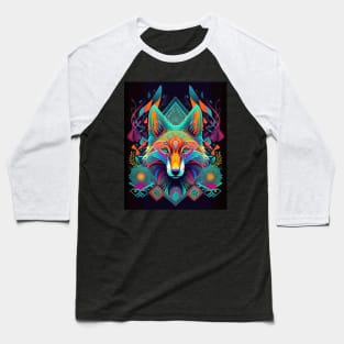 DMT Art Shamanic Fox Baseball T-Shirt